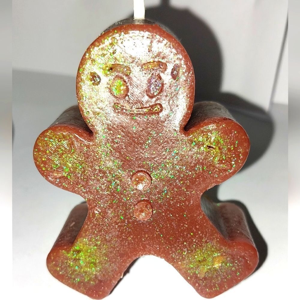 Hand crafted limited edition Gingerbread man candle